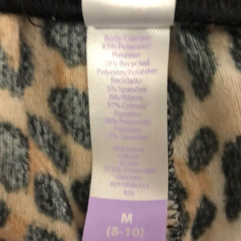 Secret Treasures M Sleepwear Lounge Velour Leopard Print Top & Bottom Set